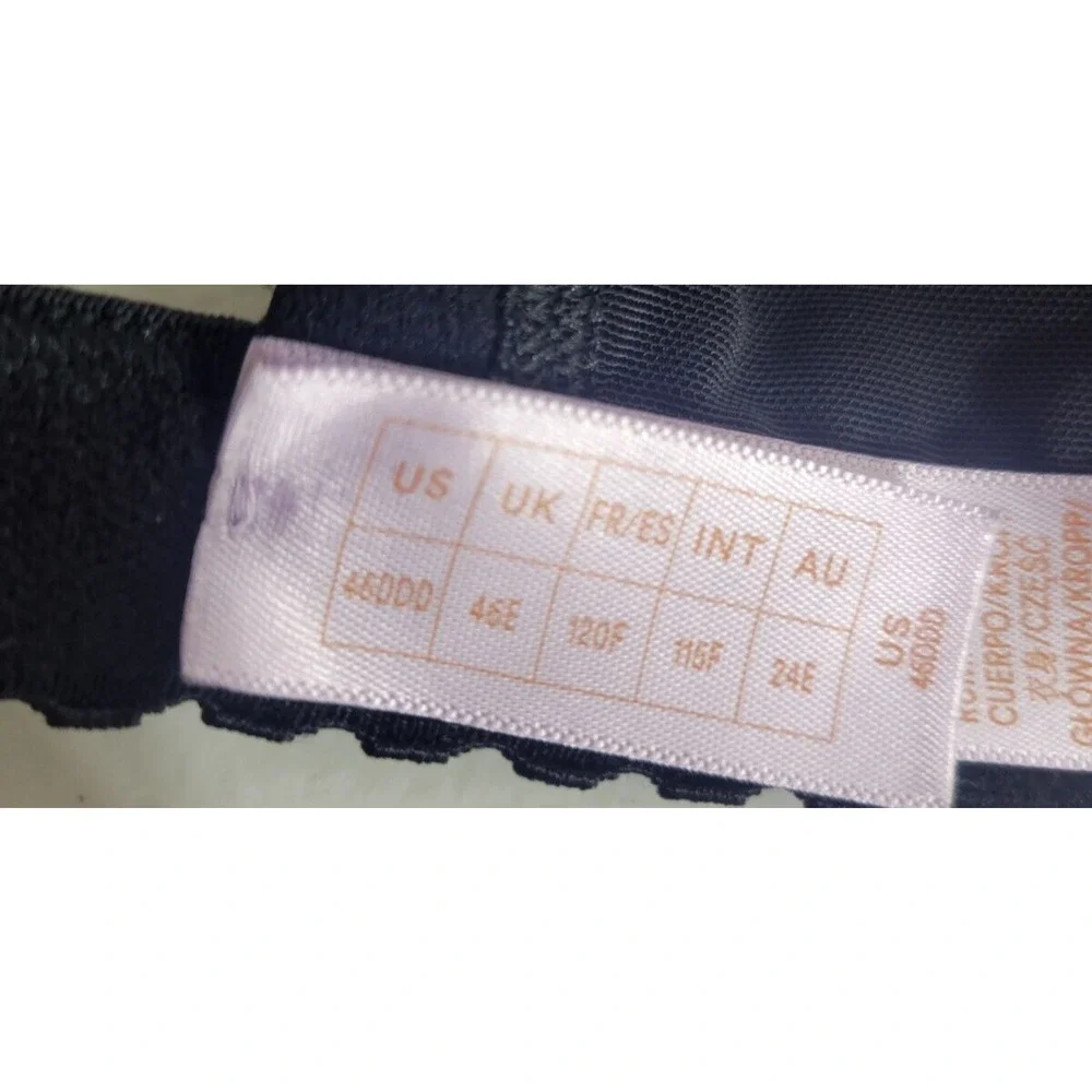 Savage X Fenty Black Full Coverage Adjustable Underwire T-Shirt Bra Size‎ 46DDD